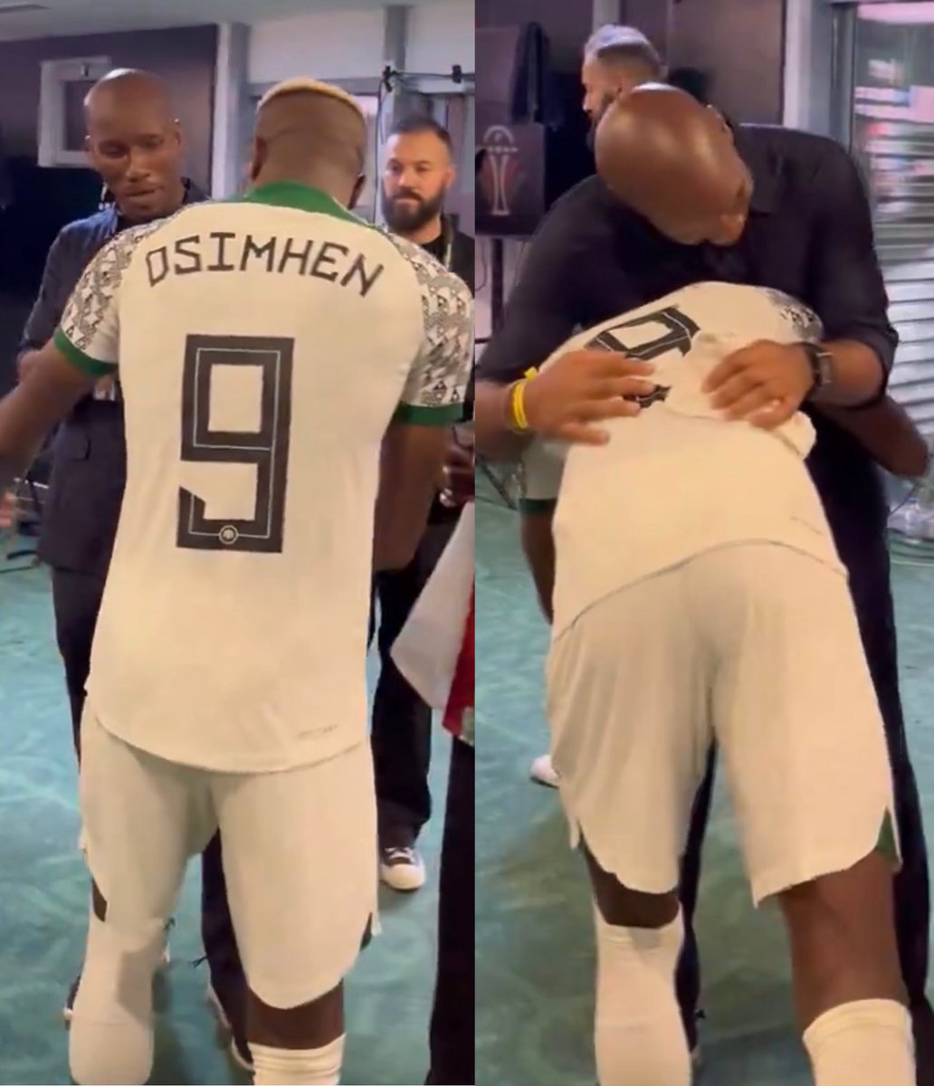 Didier Drogba and Victor Osimhen met up again after the Nigeria vs Ivory Coast game… 💙