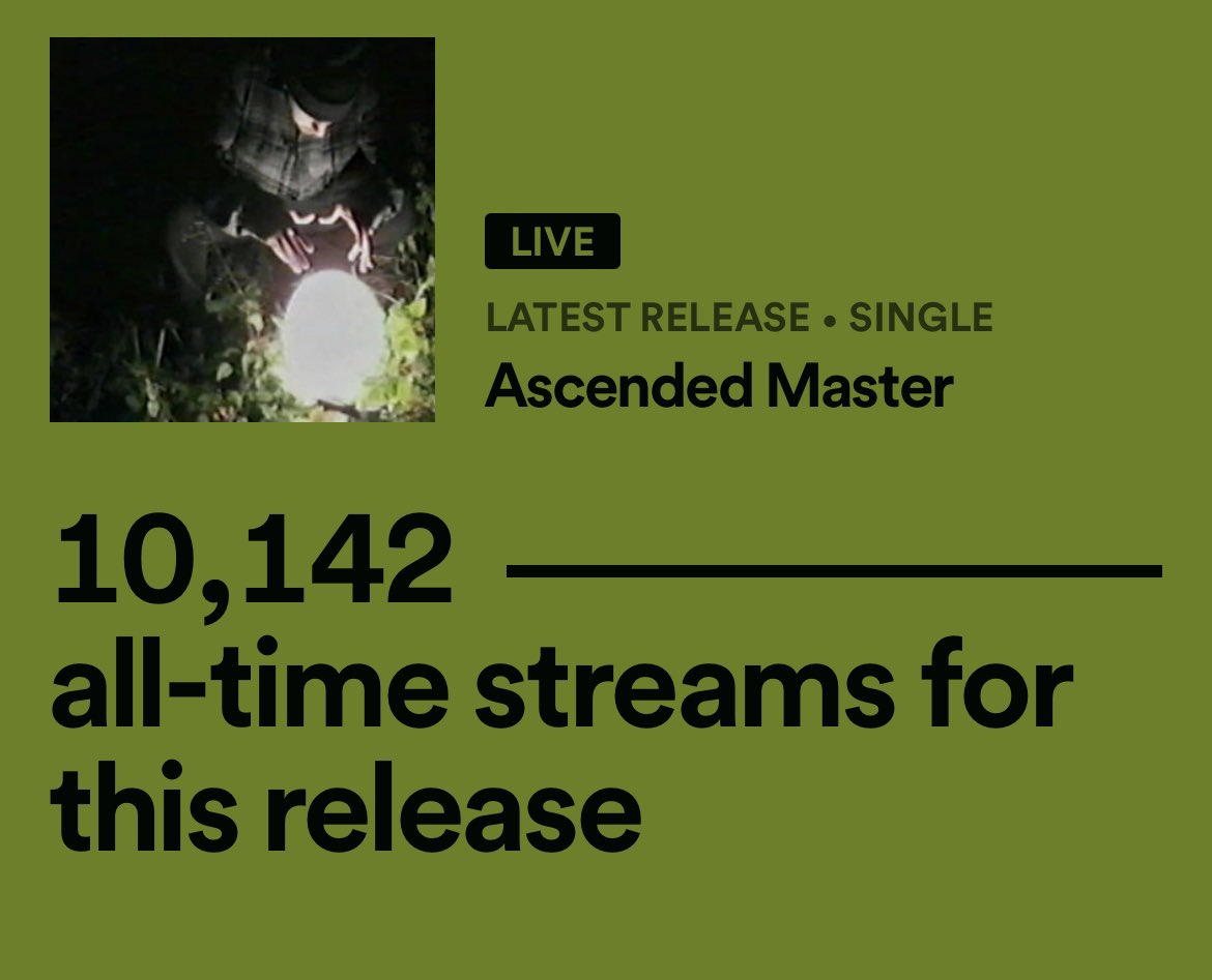 ReptilianHybrid's tweet photo. The Ascended Master EP hit 10k collective streams today that’s neat 

thank u to anybody who is listening https://t.co/o6j4PPmeYf