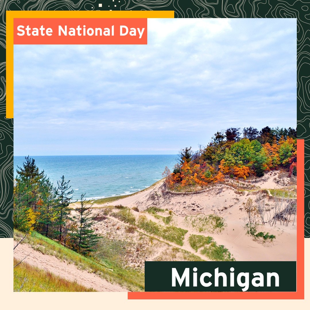 Happy #NationalMichiganDay! Today we celebrate the great, mitten-shaped, state of the midwest. Michigan became the 26th state to join the Union on January 26, 1837. Michigan is a diverse state which offers lakes, beaches, and forests. 🌲 #GORVING #RV #Travel #Camping #Michigan