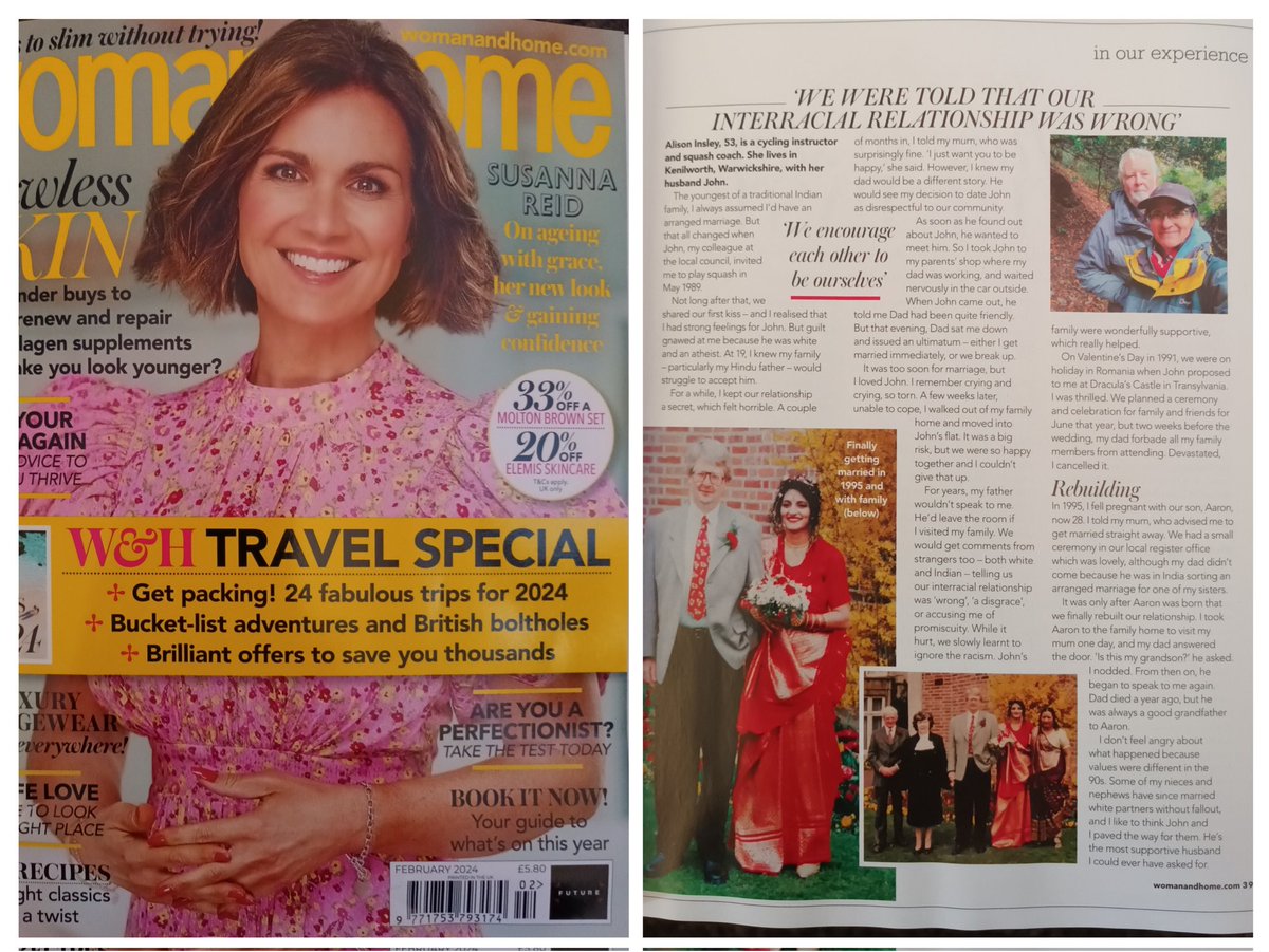 Woman&amp;Home, featuring me &amp; him, a true story...breaking down barriers &amp; all that!

Here's to us, for a few more years yet, in sickness &amp; in health, we're not getting any younger, but stronger together...it'll be 35 years this May!

When something so wrong was so right. 🇮🇳❤️🙏🇬🇧