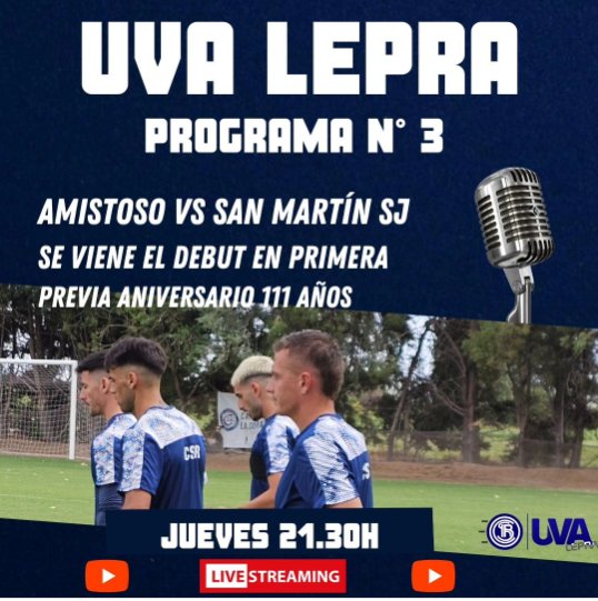 Otro jueves de Lepra!!!

Esto y algo más en el programa de esta noche, no estas en el canal de WhatsApp de <a href="/UvaLepra/">Uva Lepra</a> pedi el link y entérate de las novedades para el hincha! 💙