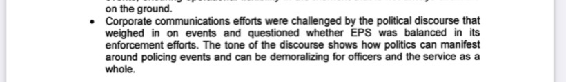 The Edmonton Police Commission received a report about the convoy times. It's two pages long, a perfect example of 'we investigated ourselves and we did nothing wrong.'

Thank you for the shout out though. Seems the only policing EPS cares to do on this file is of tone. #yeg