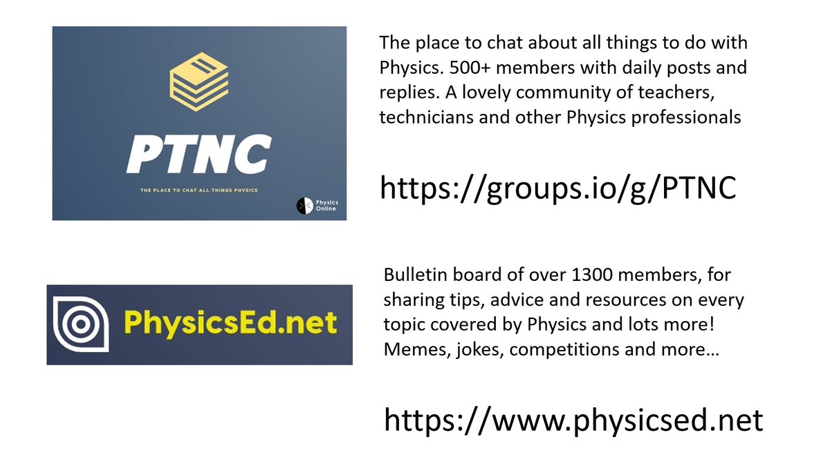 Physics teachers. These are two websites I recommend you join, if you haven't done so up to now 🙂Please repost to spread the word 🙂