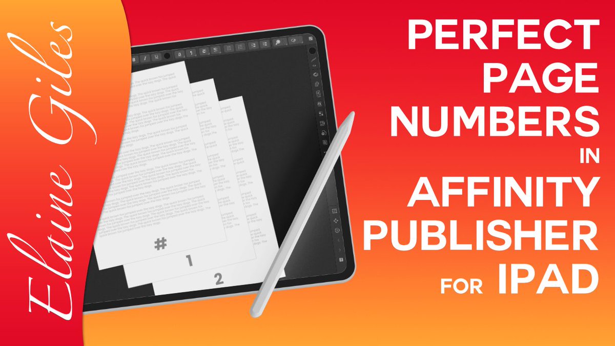 ElaineGiles's tweet image. 🎬 NEW VIDEO  🎉
Learn how to create perfect page numbers in Affinity Publisher for iPad

youtu.be/j0yn_8gM6Ik

#AffinityPublisher #affinitypublisherforipad #PageNumbers #design #dtp