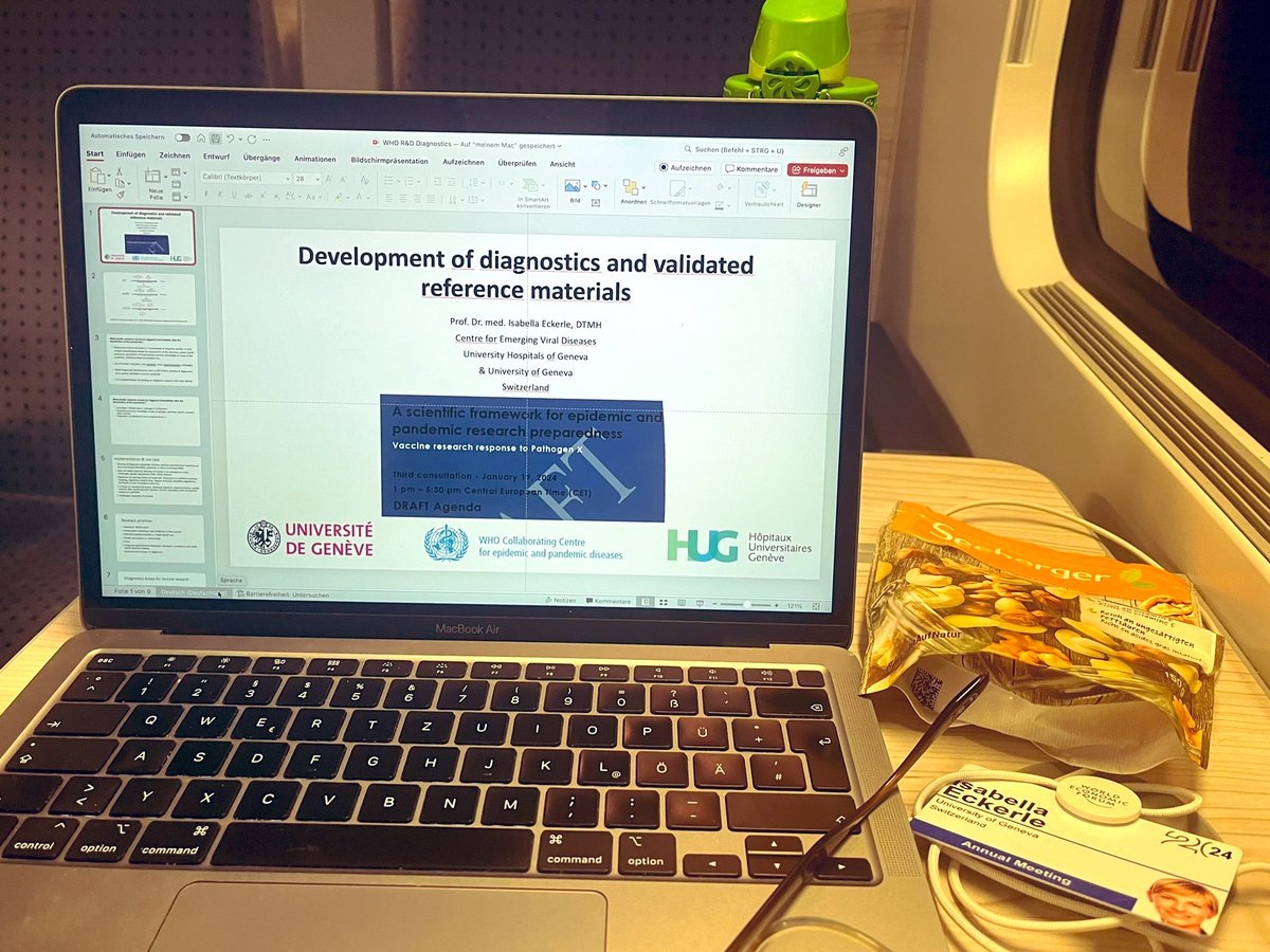On my way back from Davos - getting my talk ready for tomorrows @WHO R&D Blueprint consultation on diagnostics for epidemic & pandemic preparedness - with many examples on previous work of our WHO collaboration centre @gcevd @hug_ge @unige_en on #SARSCoV2 #COVID19 #mpox