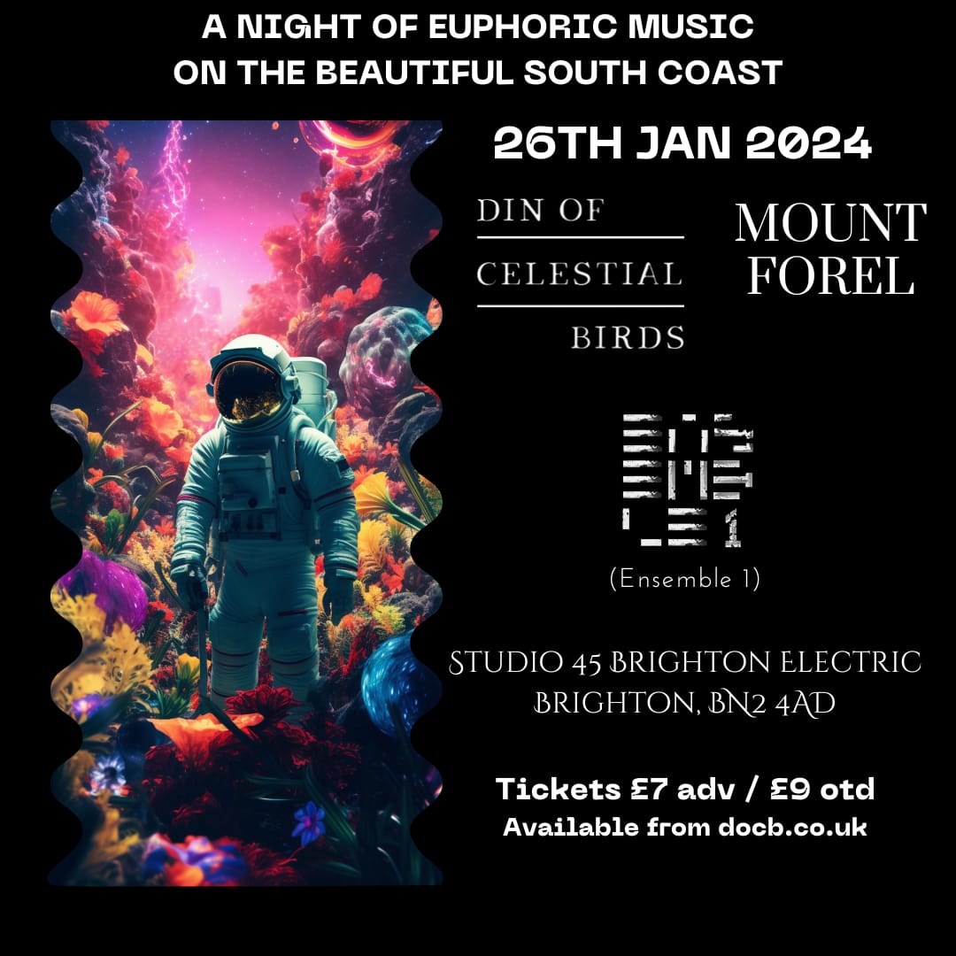 Next Friday 26th we're supporting #DinOfCelestialBirds and @mountforel at @BEstudios! Advance tickets available here 👉👉👉seetickets.com/event/din-of-c… #artrock #postrock #postmetal #experimentalrock #progmetal #electronicrock #brightonmusic