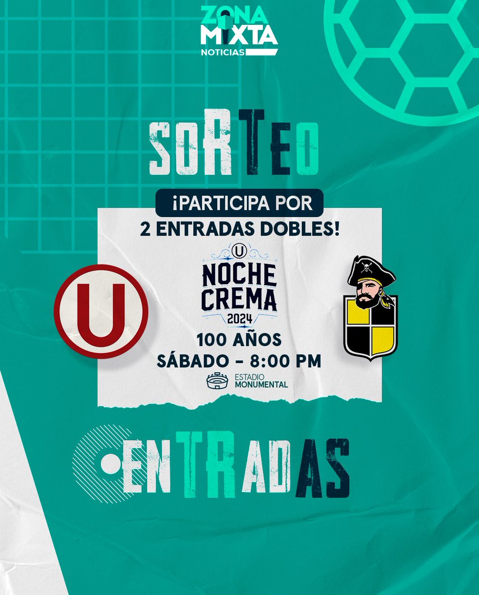 ¡Participa por una de las 2 entradas dobles para la 𝗡𝗼𝗰𝗵𝗲 𝗖𝗿𝗲𝗺𝗮! 🏟️🎉 Sigue estos pasos para ganar y entrar al sorteo: 1️⃣ Síguenos (@MovistarDeporPe) 2️⃣ Dale RT 3️⃣ Sube una foto alentando a Universitario ¡Mucha suerte a todos!