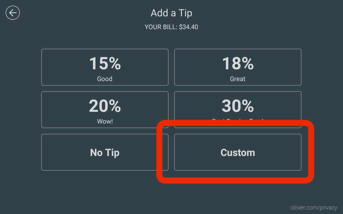 Life Hack: if there is a “custom” tip option you can sometimes enter a negative number and make your meal cheaper