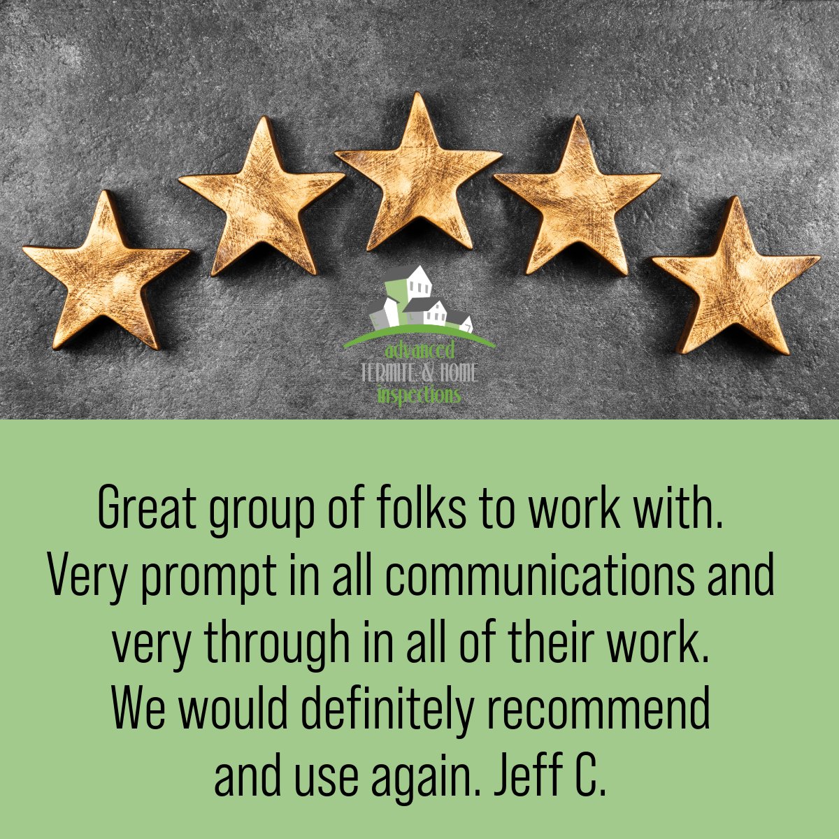 At Advanced, it's our mission is to perform thorough, detailed inspections, and we're delighted to know that we've met expectations. Satisfaction is our top priority, and a 5-star rating means the world to us! #advancedtermtiehomeinspections #homeinspector #homeinspection