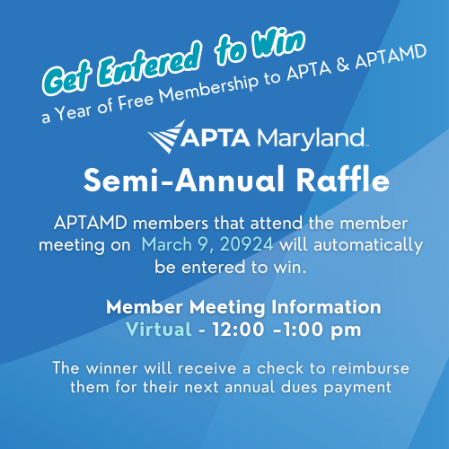APTAofMaryland's tweet photo. #APTAMD Spring Meeting & Mini CSM is March 9th. This virtual event includes sessions on amputee rehabilitation & APTA's Economic Value of PT Report. FREE for members | $50 for non members. https://t.co/iDG2eQtCLw @RoyFilmDPT @jdsheppard @aptamdSSIG @UkohaDPT @drmoniquecaruth https://t.co/Lj8ihjWcMb