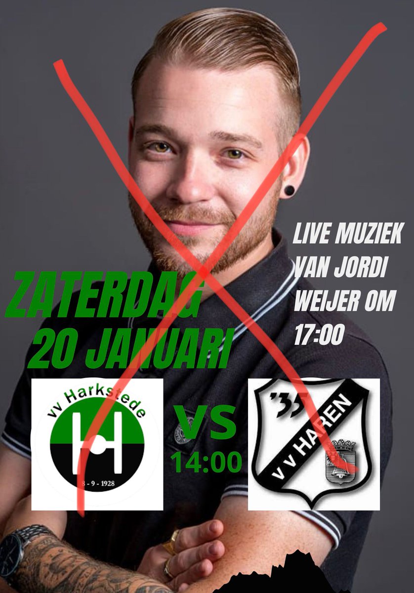 Omdat de wedstrijd van Heren1 a.s. zaterdag is afgelast, gaat het feest met Jordi Weijer helaas ook niet door! Het feest wordt verplaatst naar maart. Info volgt.