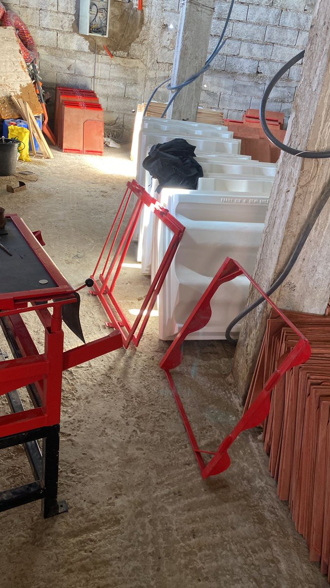 BuildworksS's tweet image. Roof tile production plant in Morocco this team can produce 1000s of tiles per week, with good aesthetics,  for cooler buildings and quieter environment inside during  the rain.