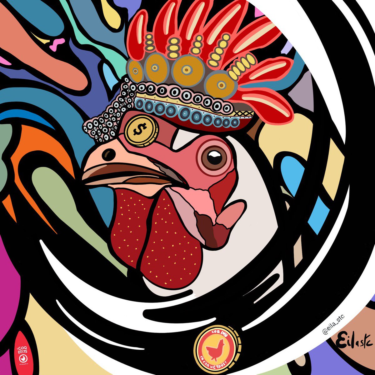 eila_stc's tweet photo. Here is my submission for #CoqArtInu! I hope the community will like it, i put my heart in it! 

#CoqInu

@CoqInuAvax
#bokbok $COQ https://t.co/uXDzH0KOIS