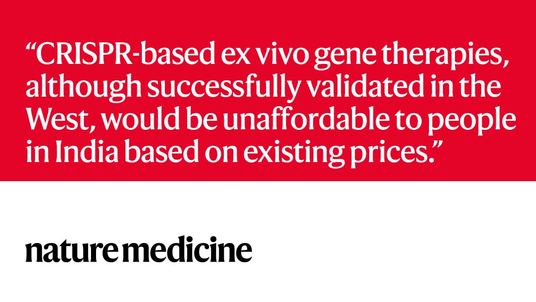 Emerging opportunities for gene editing therapies in India. Correspondence from @Debojyoti_C and colleagues @CSIR_IND nature.com/articles/s4159…