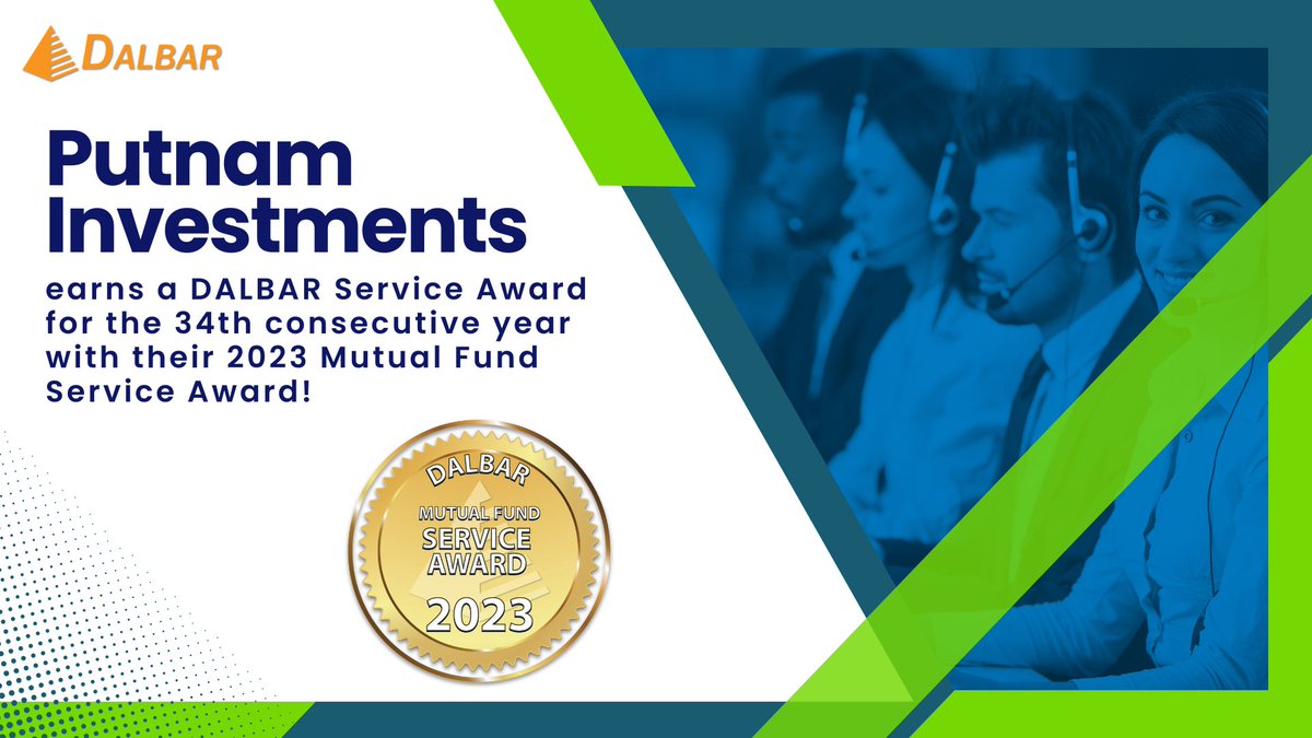 Congratulations to @PutnamToday for winning the 2023 DALBAR Mutual Fund Service Award! #PutnamInvestments #CustomerService #FinancialServices #ServiceAward #MutualFund