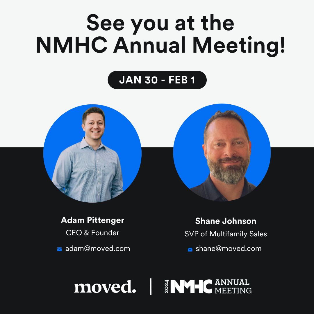 The countdown is on to NMHC's Annual Meeting in San Diego! 🎉

Connect with our dynamic duo, CEO &amp; Founder Adam Pittenger and SVP of Sales Shane Johnson, to discover tailored solutions for your portfolio.

Ready to elevate your resident move-ins &amp; outs? → moved.com/contact/