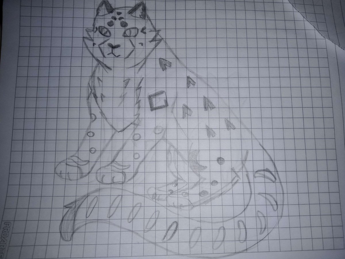 primer dibujito que hago de un leopardo de las nieves