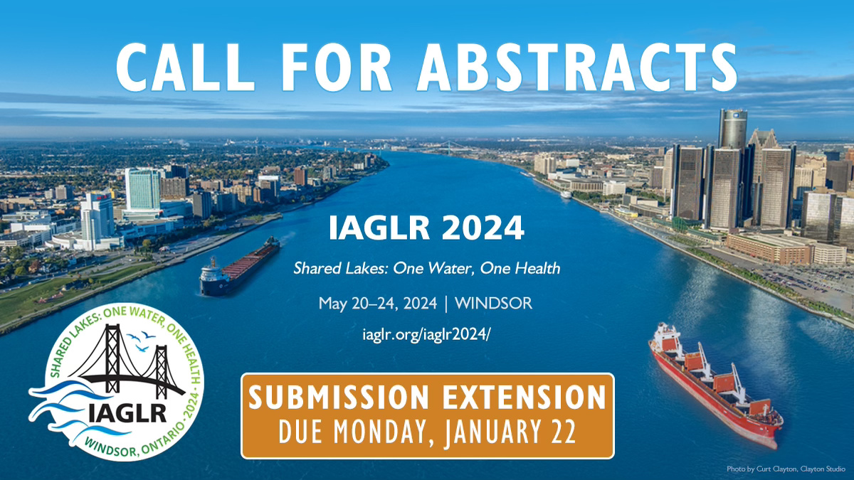 The #IAGLR24 abstract submission deadline has been extended to Monday, January 22. Don't miss out on this amazing opportunity to share your #GreatLakesSci with your fellow #GreatLakes scientists. Abstract submission portal: bit.ly/iaglr24cfa
