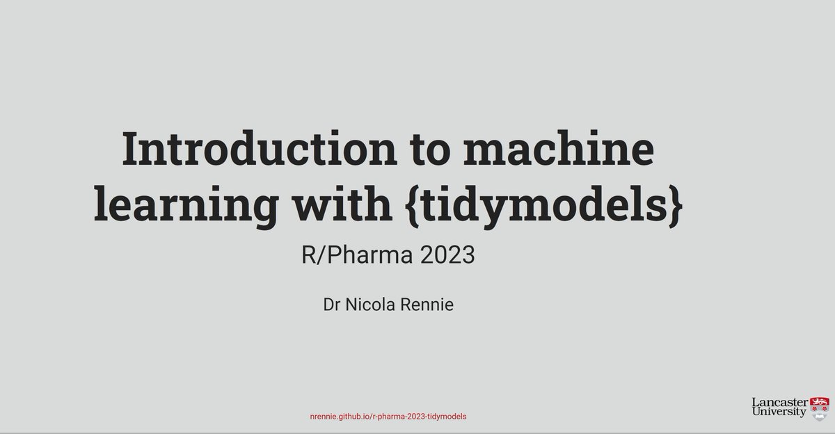The recording of my 'Introduction to machine learning with {tidymodels}' workshop from the @rinpharma Conference is now available! 📹📹 (link in comments) 👇👇👇 #RStats #RPharma #RPharma2023 #tidymodels