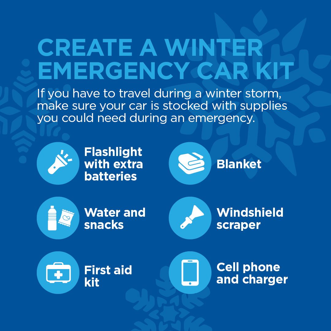 Columbus Health on X: Are you prepared for winter weather? Make sure your  car is packed with necessities in case of an emergency.   / X