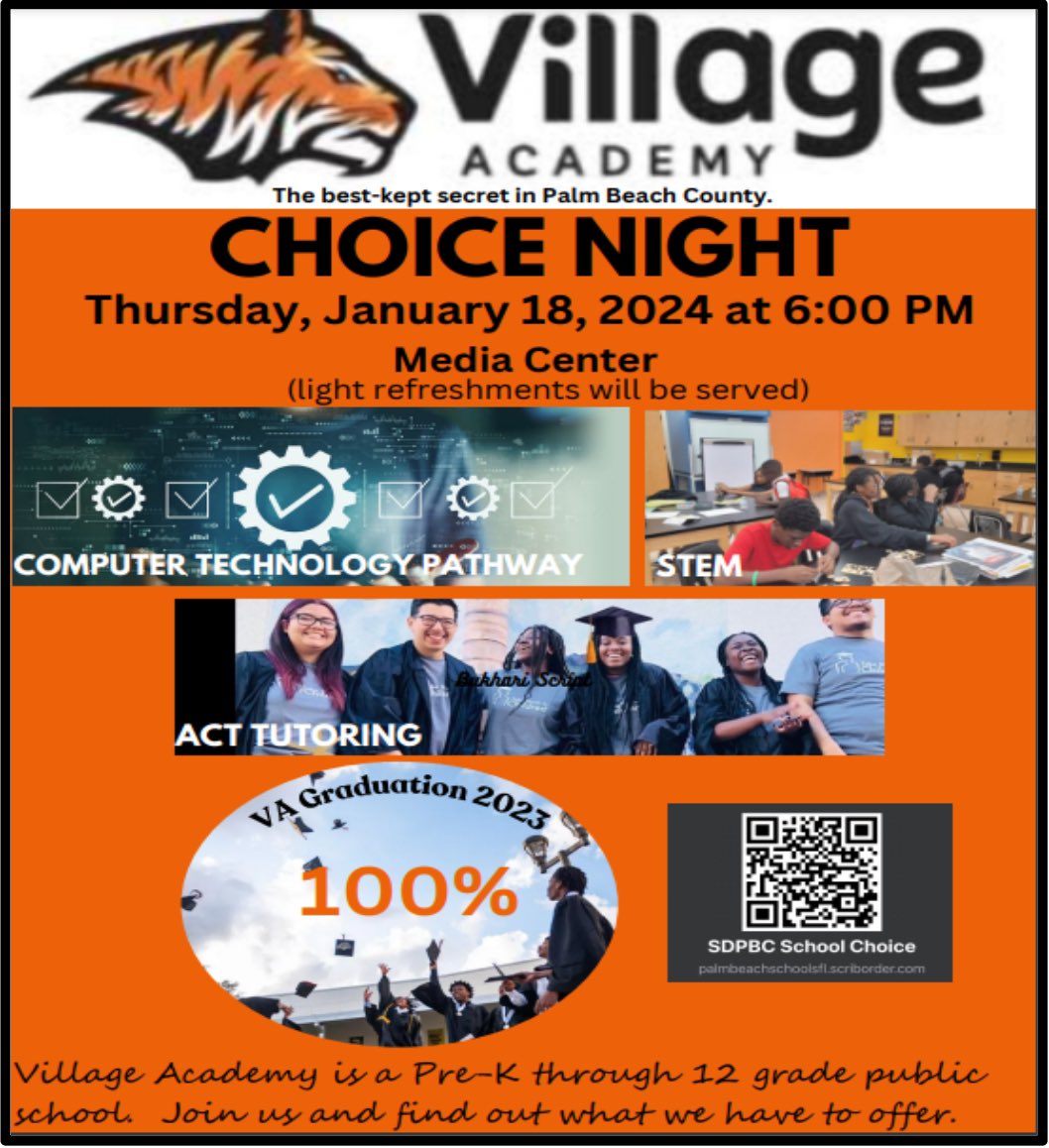 VillagePrincipal (@latoyatdixon) on Twitter photo Join us tonight for Choice Night - 6pm
<a href="/TigerPrideK12/">Village Academy School: Head Start - 12th Grade</a>
#ItTakesAVillage Join us tonight for Choice Night - 6pm
<a href="/TigerPrideK12/">Village Academy School: Head Start - 12th Grade</a>
#ItTakesAVillage