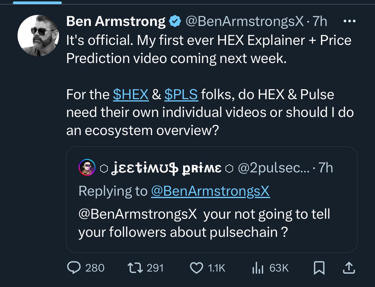 yourfriendSOMMI's tweet image. ❤️💛💚💙

How it Started / How it’s Going

PulseChain $PLS, $PLSX, $HEX ecosystem will be covered by BitBoy (@BenArmstrongsX)