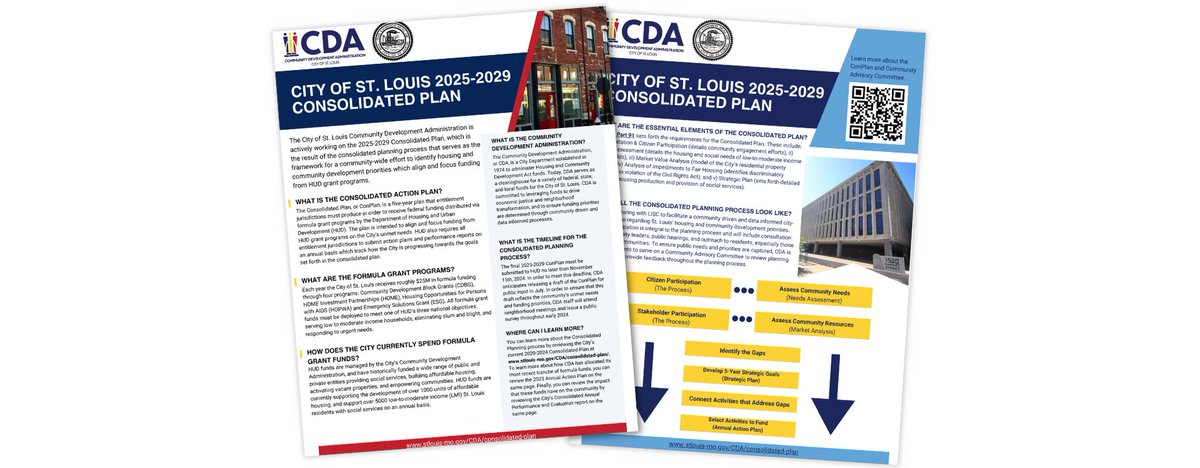 🏡Join the process! @STL_CDA is crafting its next Consolidated Plan (ConPlan), a roadmap for deploying HUD funds for #STL needs. Your voice matters! Learn about the Advisory Committee, and let's shape our future together! Info: stlouis-mo.gov/cda/consolidat…

#STL <a href="/STLCityGov/">City of St. Louis</a> #CDAfunded