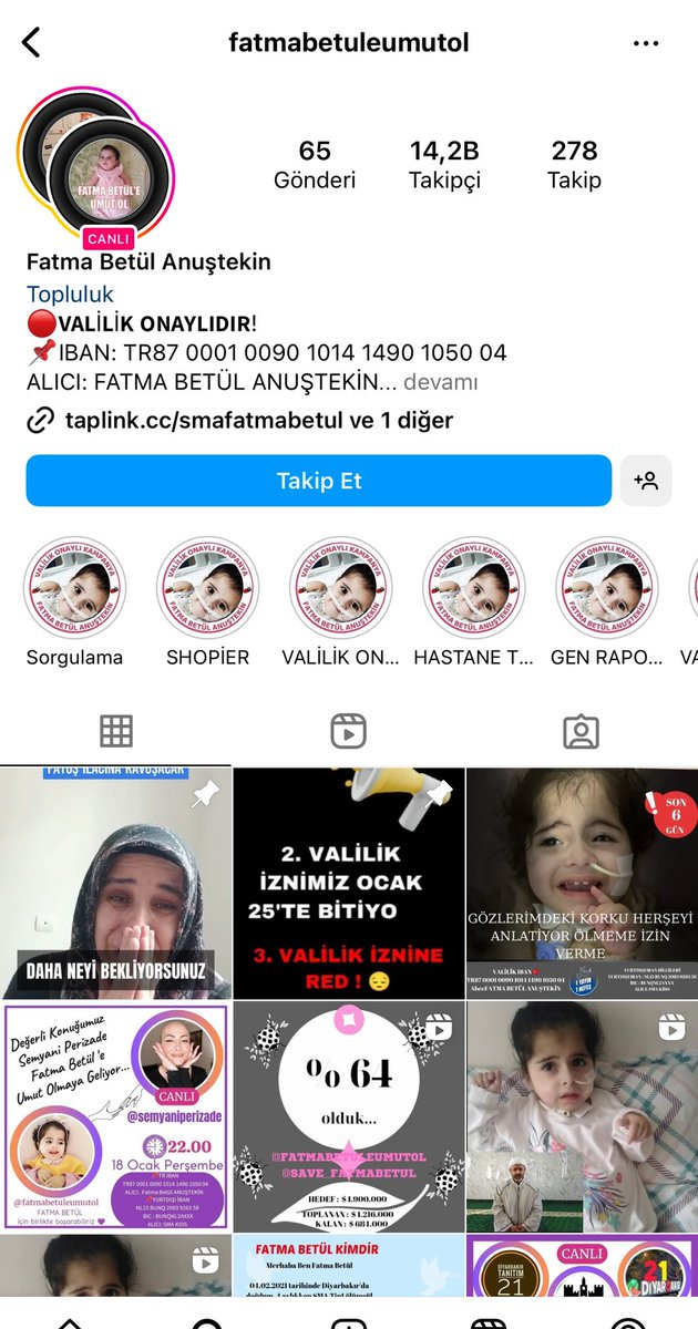 Değerli dostlar çocuğumuz için son beş gün. Elimizden geldiği kadar duyuralım yayınlara destek verelim. %60’ı geçmiş kampanyası çok az kalmış son beş günü 
<a href="/smafatmabetul/">🎯FATMA BETÜL KAZANDI🎉🎉🎉</a>