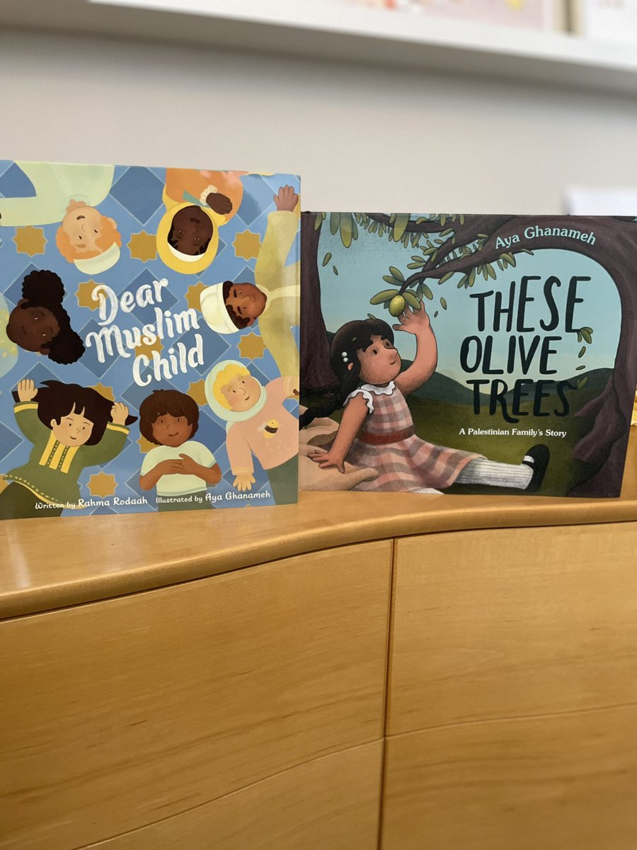 Thank you <a href="/ayaghanameh/">aya</a> for bringing my book to life!  Our books look so good together! 

Dear Muslim Child will hit the shelves on Feb 6th 2024 

#dearmuslimchild #theseolivestrees