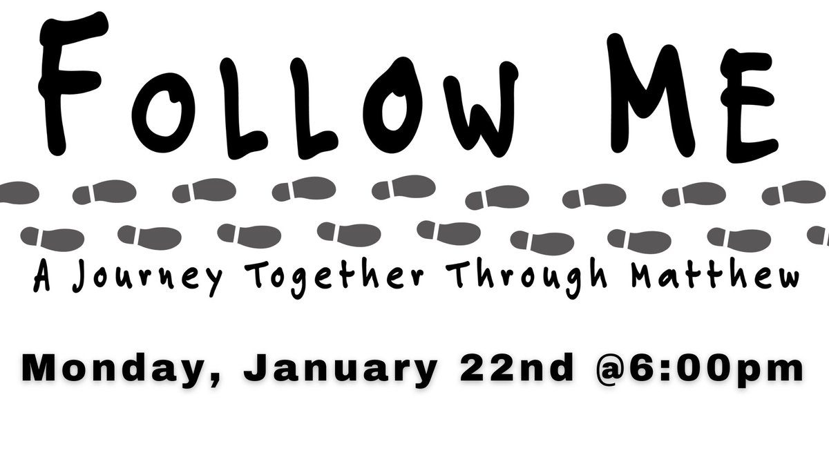 RealLifeMD's tweet image. Hey Real Life!

We have a great opportunity to sit together this coming Monday night to listen to a full reading of the book of Matthew! 

Come join us at 6:00pm as we introduce our devotional series called Follow Me!
