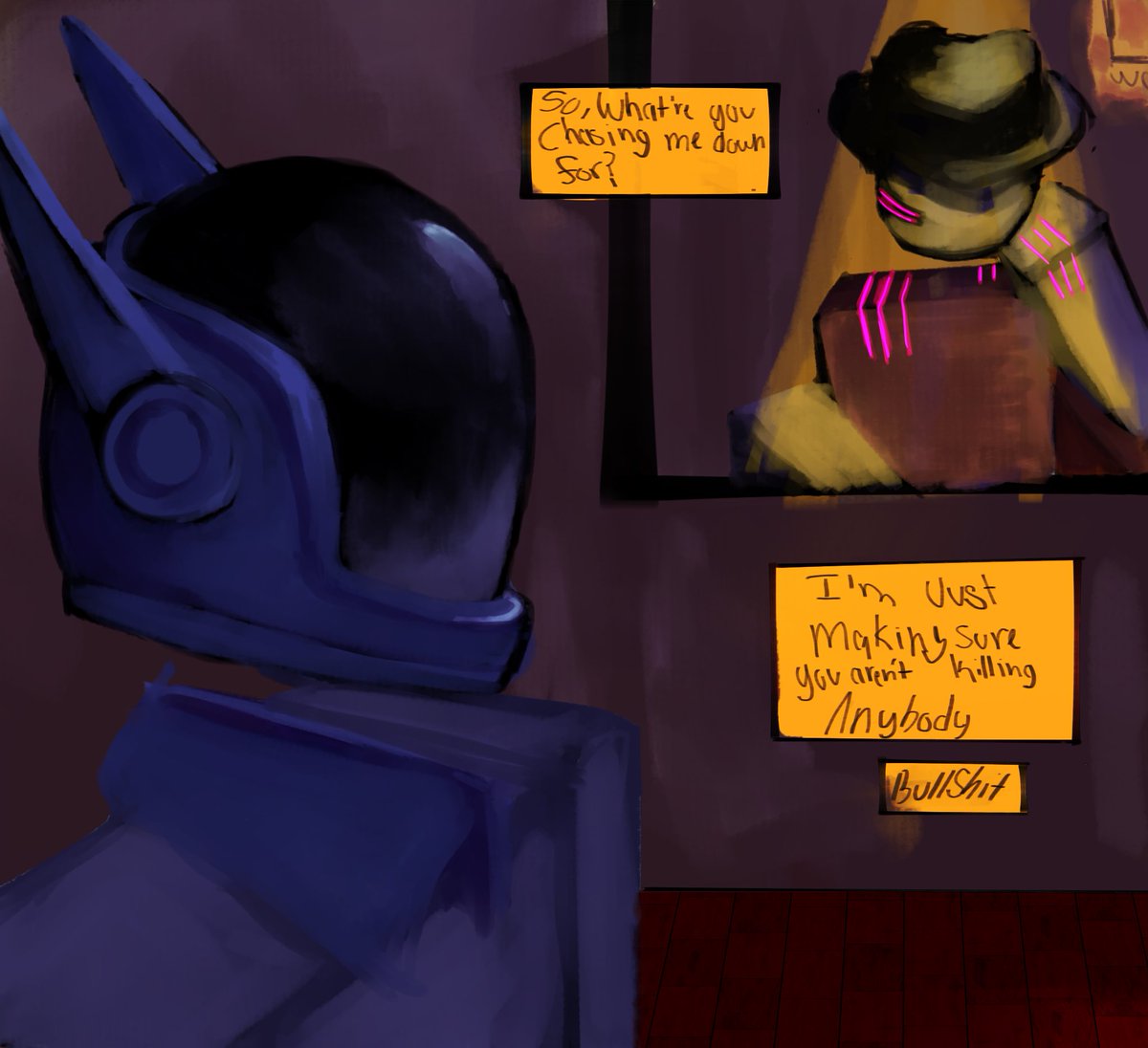 nom_nommy_'s tweet image. Hyperlaser + vestige artwork

#phightingfanart  #robloxart #robloxhours