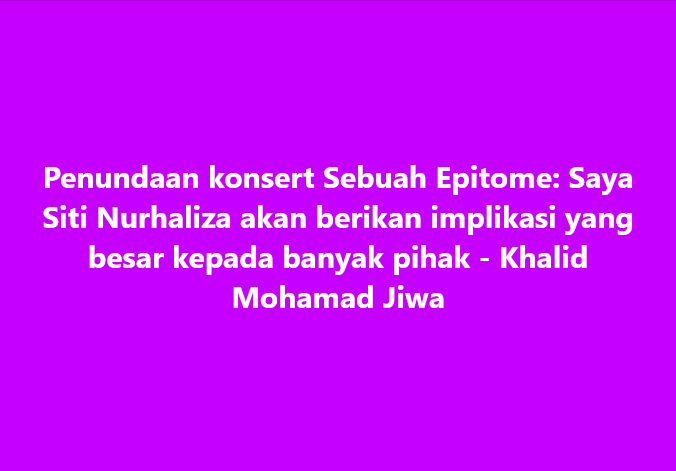 SinarOnline's tweet image. Konsert Siti Nurhaliza tetap diteruskan demi kumpul dana Palestin

#SinarHarian #Konsert #SitiNurhaliza #danaPalestin