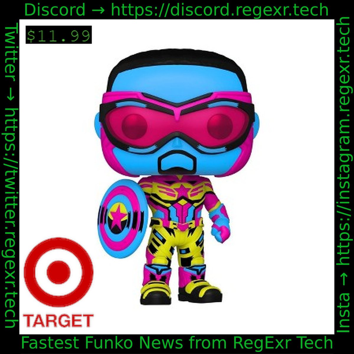 FunkoRedStore's tweet photo. #funko  POP : Falcon &amp;#38; The Winter Soldier - Falcon (Blacklight) (Target )
Link->https://t.co/56ZyjjpAqn
01:46:23 2024-01-19 UTC https://t.co/me9d4VmM4N