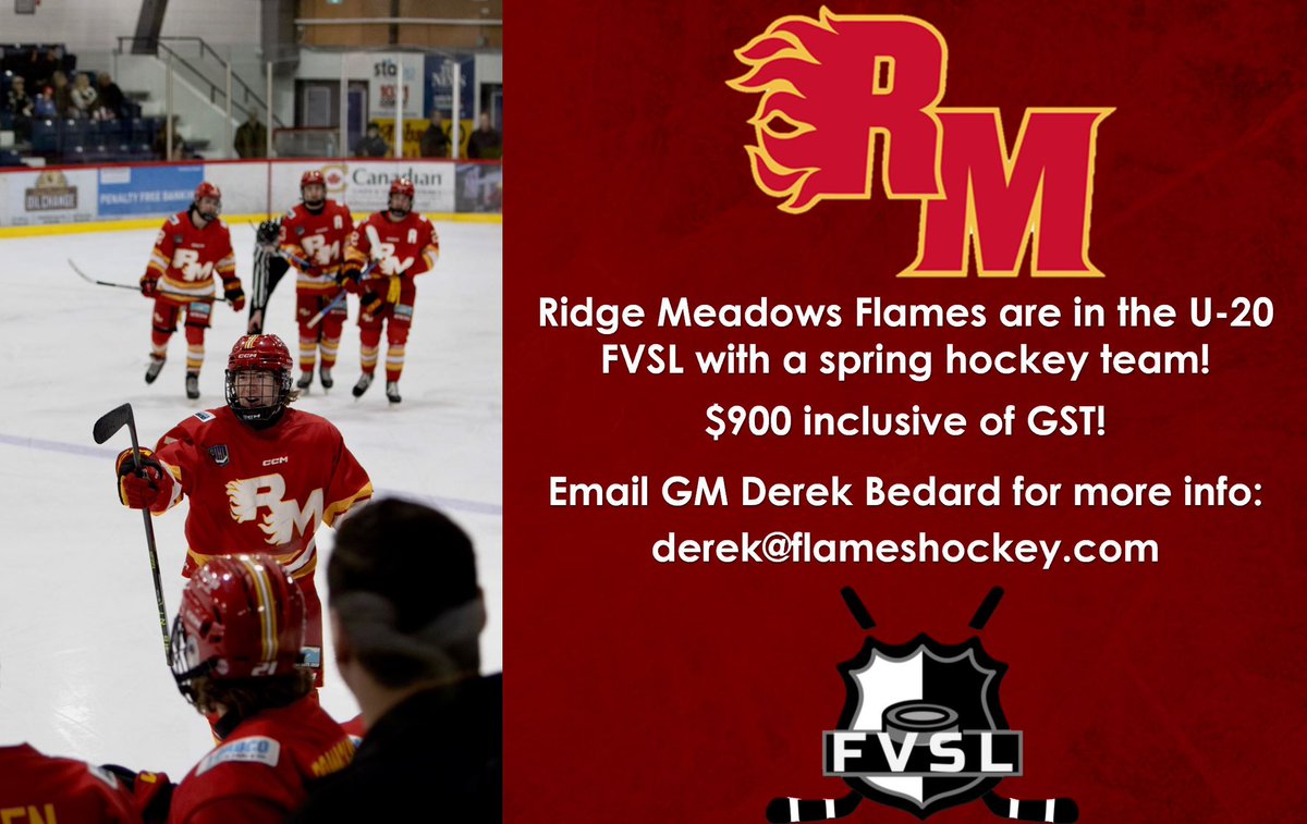 We are excited to announce that, for the first time ever, we will field a spring hockey team in the FVSL!
The league will feature 10 league games &amp; playoffs; runs from mid-April through early-July.  
Week night games.  
Plus Sunday skates.
Link ⬇️
docs.google.com/forms/d/e/1FAI…
🔥🔥🔥🔥