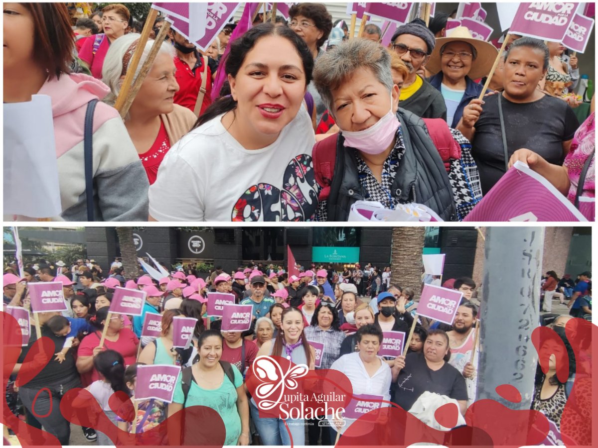 lupitaguilarsol's tweet photo. Desde la Ciudad donde nació la esperanza el mensaje es muy claro, la transformación necesita de todas y todos y en unidad tendremos a la primera presidenta de México ❤️ #EquipoSolache #ElTrabajoContinúa #AmorPorLaCiudad @lizaguilarsol #AlejandroCastillo https://t.co/1g0TdvIENw