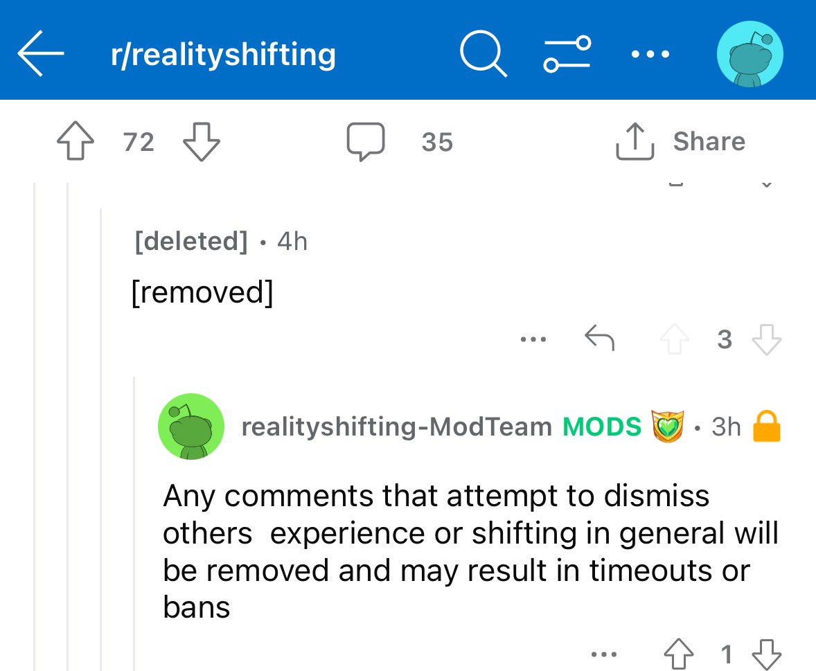 Update from the idiotic “reality shifting” subreddit: This person claims to be a time traveler straight from 2022. One tiny problem: they forgot they created their Reddit account in July of 2023 The moderators delete comments and ban people for pointing out stuff like this
