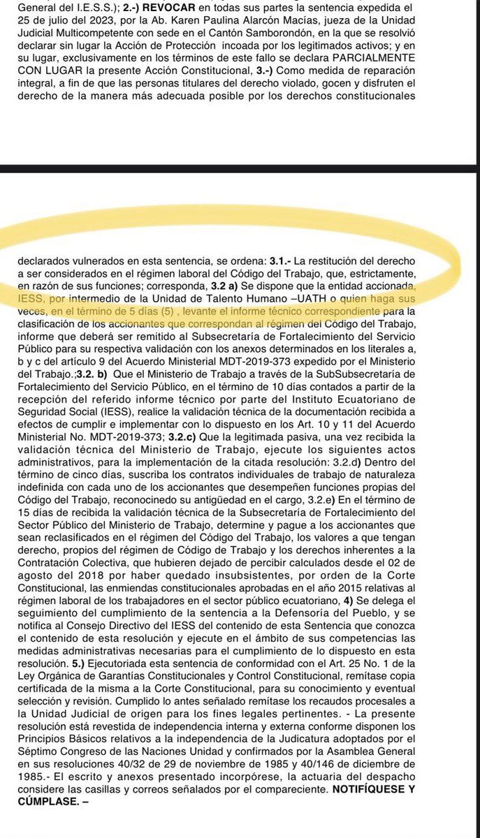 GabrielRomerotw's tweet photo. Señores del Consejo Directivo del @IESSec  @eduardopenah @GomezlRichard 

El @IESSec mediante “Informe Técnico” pretende incumplir con la sentencia y  dejar fuera a 1498 obreros. 

Los argumentos que exponen ya fueron discutidos en juicio y PERDIERON. Pese a ello persisten. 

¿Cuál es la saña que tienen con sus propios trabajadores? 

Solicitamos respetuosamente vuestra intervención, sobre todo porque el tribunal ordenó que el CD del IESS vele e informe respecto al cumplimiento de esta sentencia.