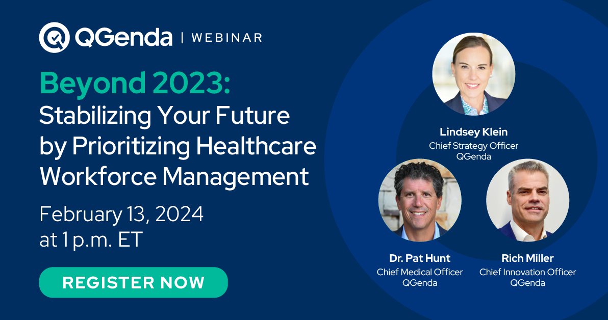QGenda's tweet image. Joining us and Becker&apos;s for a #webinar on 2/13. We’ll discuss strategic #WorkforceOptimization through centralized scheduling, #DigitalTransformation to consolidate tech, and optimizing care delivery across settings.

Register now: go.beckershospitalreview.com/pi/beyond-2023…