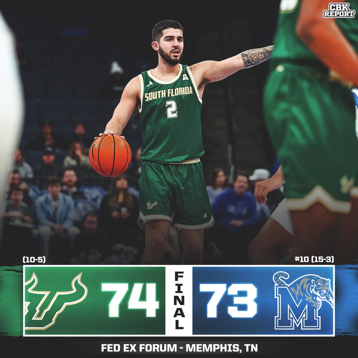 USF erases a 20-point deficit and upsets #10 Memphis on the road!🤯
