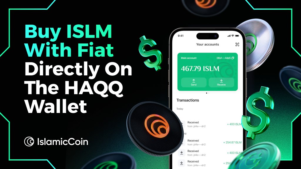 1/ Buy #ISLM Directly Through the #HAQQWallet App with fiat 💰

@Islamic_Coin
#haqq
This new development lets you easily purchase $ISLM tokens with fiat currency using your debit/credit card!

#snow #MunAra #MannaraChopra #neige #TheTraitors #SamsungUnpacked #Pakistan #bcstorm