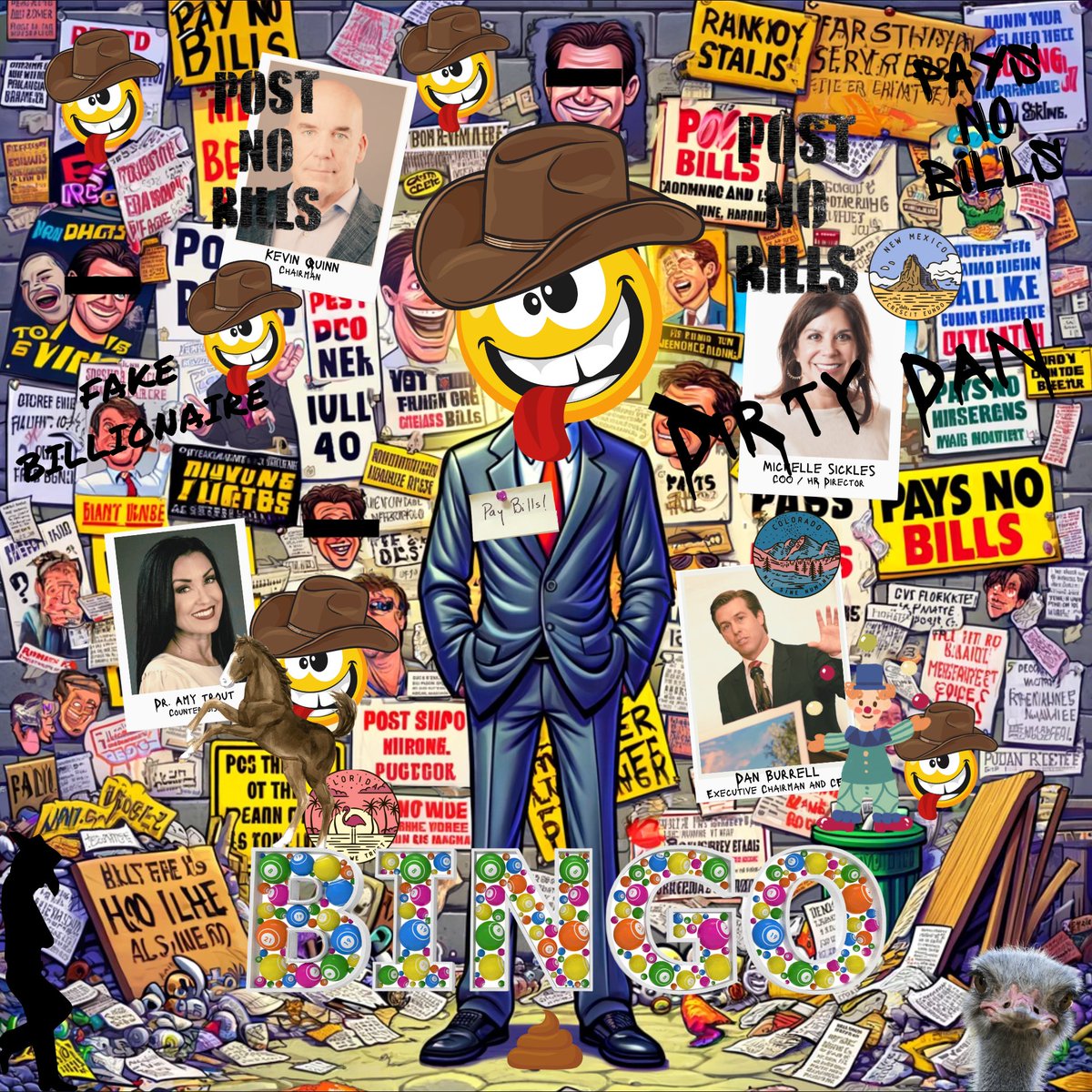 ranch81621's tweet image. 🎲🤠 #DirtyDan's Employee Graffiti Bingo - who’s still in the game at #TheBullshitGroup? 

Out of 2023's 24 execs, it looks like only Mr. Dan Burrell, Kevin Quinn, Michelle Sickles, &amp;amp; Dr. Amy Trout remain. Did they draw the short straws or just fancy horse hooves as payment? 🐴💸