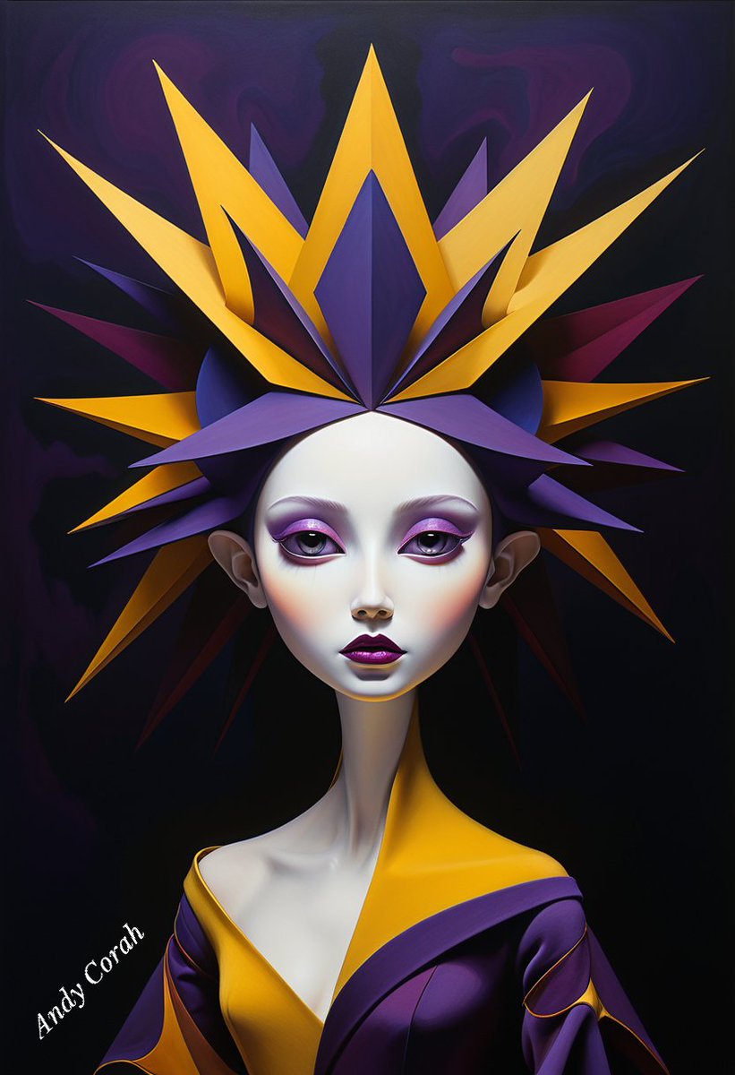 andy_corah's tweet photo. ✨ Embracing character experimentation and #fashionvibes in this #AIart piece! #Mysticalpurples and enchanting #goldenyellows create a captivating narrative. 🎨💫 #CharacterExperiment #FashionMagic #ArtisticAlchemy #FridayFeeling #painting #Digitalart #AIArtwork #aiartcommunity https://t.co/hBAB4g0wyU