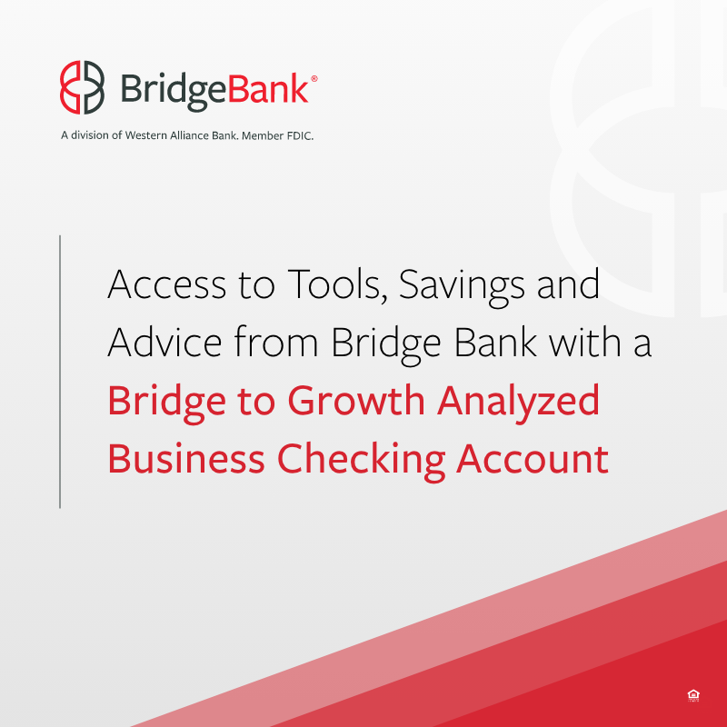 bridgebank's tweet photo. #Startups need specialized financial solutions that can support their growth, which is why we offer our #BridgeToGrowth Analyzed Business Checking Account: it includes add-ons and extras specifically for pre-seed and seed-stage startups. https://t.co/MVi4PU33ip https://t.co/tIsb06Ztmf