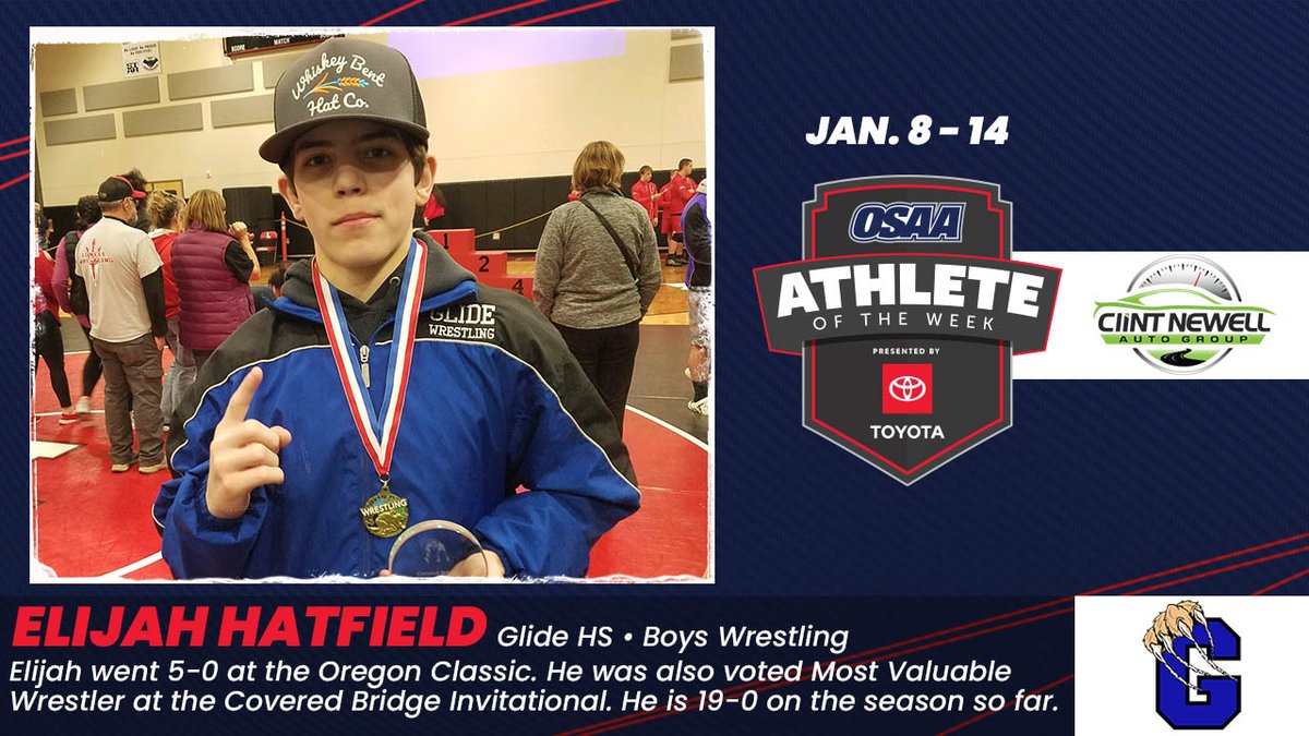 OSAA (@osaasports) on Twitter photo .<a href="/lithiatoymed/">Lithia Toyota of Medford</a>, <a href="/clintnewellauto/">Clint Newell Auto Group</a> & the OSAA congratulate Lydia Traore of Crater Girls Basketball & Elijah Hatfield of Glide Boys Wrestling for being named Athlete of the Week presented by <a href="/DriveToyota/">Drive Toyota</a>!
Nominate an athlete: osaa.org/awards/athlete…
#opreps #ToyotaAOTW .<a href="/lithiatoymed/">Lithia Toyota of Medford</a>, <a href="/clintnewellauto/">Clint Newell Auto Group</a> & the OSAA congratulate Lydia Traore of Crater Girls Basketball & Elijah Hatfield of Glide Boys Wrestling for being named Athlete of the Week presented by <a href="/DriveToyota/">Drive Toyota</a>!
Nominate an athlete: osaa.org/awards/athlete…
#opreps #ToyotaAOTW