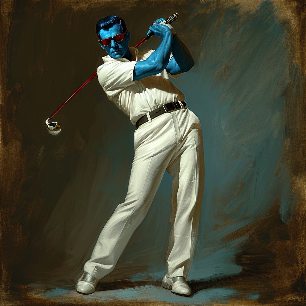 Golfer!Thrawn!!!! Out on the course aboard the Chimaera.

#starwars #thrawn #grandadmiralthrawn #thrawnthursday #aiimage #midjourney #v6 #unmodified #golf #golfcourse