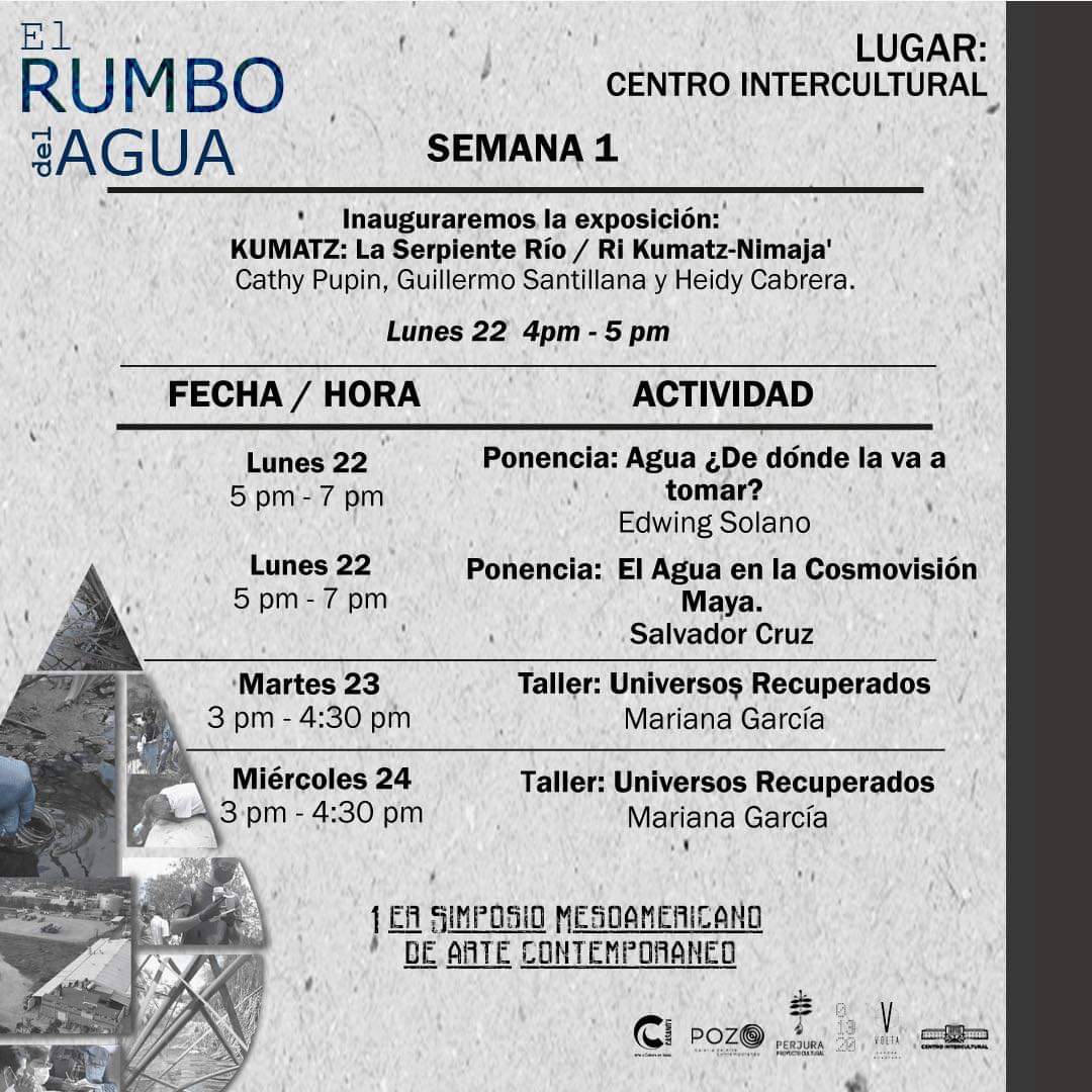 DJ_Urizar_7's tweet photo. #ElRumboDelAgua es un simposio de arte contemporáneo mesoamericano cogestionado entre centros culturales de #México y #Guatemala y la sede principal en nuestro país estará en el #CIDEQ #CentroInterculturalYDeportivoDeQuetzaltenango
#Xela
#Quetzaltenango
Comparto la agenda. https://t.co/eymbZPrxzB