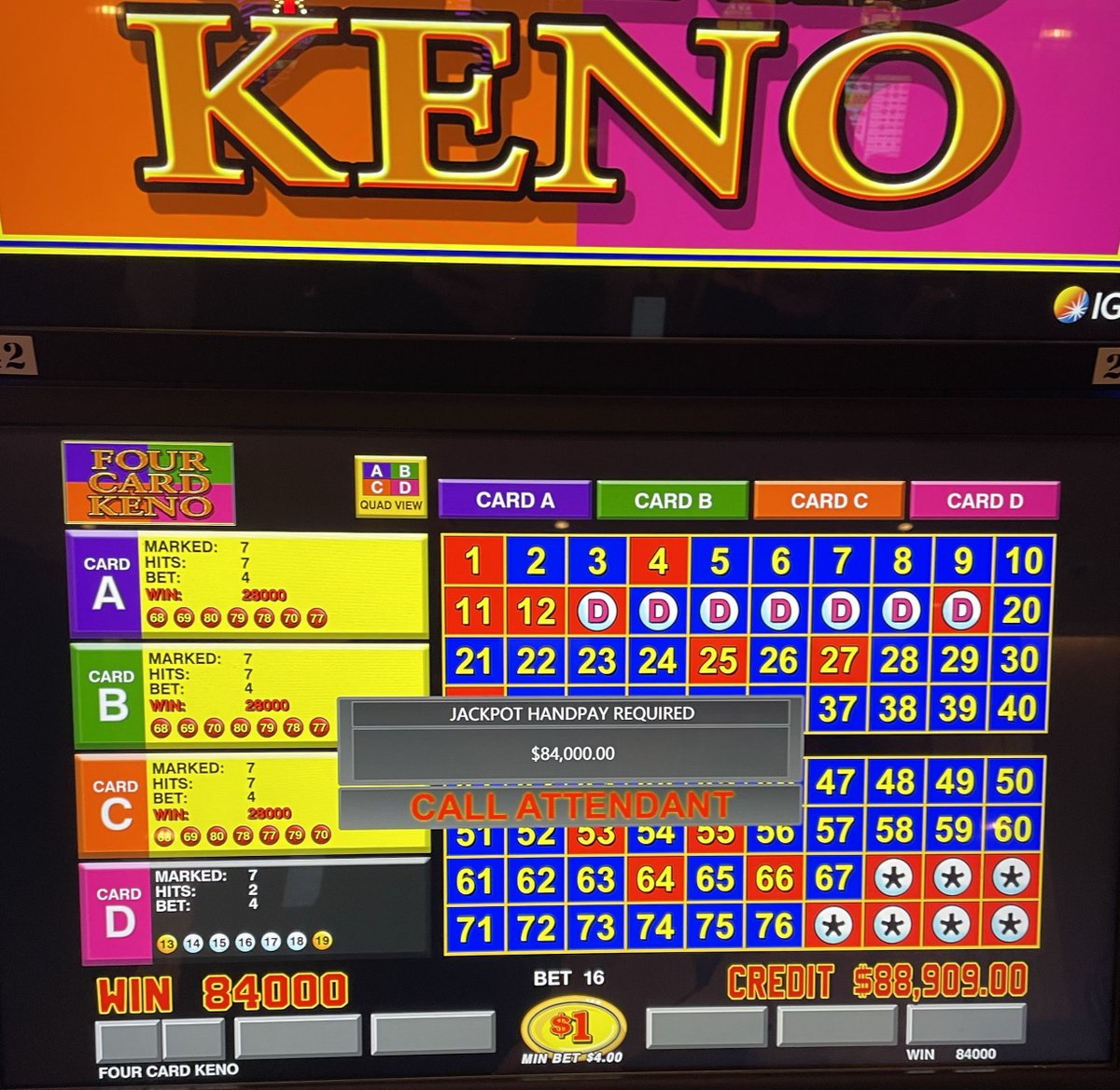 Keno fans, check out this incredible $84,000 win!