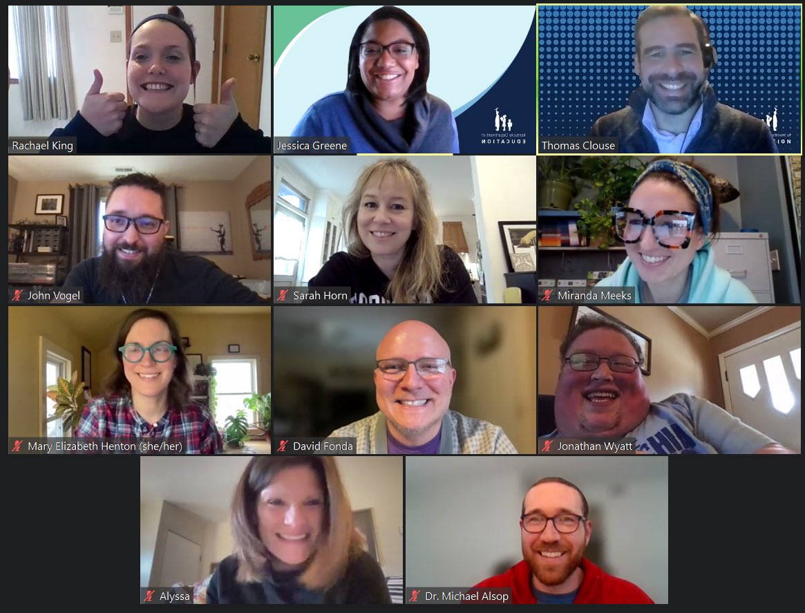 This zoom snapshot represents a sampling of Arts educators from across the Commonwealth! Some received lots of snow this week & some still have none, but they all spent the past three days glued to their screens to finalize big portions of the VPA review and revision process!