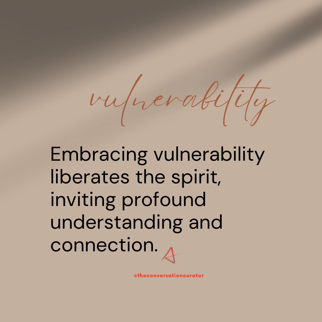 'Embracing vulnerability is the liberation of the spirit, an invitation to profound understanding and authentic connections. 💙✨ #EmbraceVulnerability #AuthenticConnection'