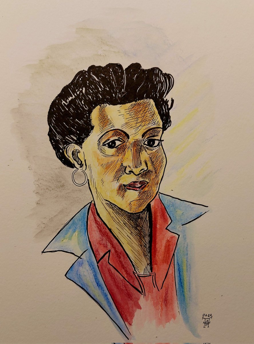 A.G.S. (@schauen_wir_mal) on Twitter photo Thursday - Here is my version of the self portrait of Lois Mailou Jones for #PortraitChallenge by <a href="/StudioTeaBreak/">Virtual Studio</a> Thursday - Here is my version of the self portrait of Lois Mailou Jones for #PortraitChallenge by <a href="/StudioTeaBreak/">Virtual Studio</a>
